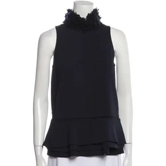 JONATHAN SIMKHAI Turtleneck Fur Top - Picture 2 of 5